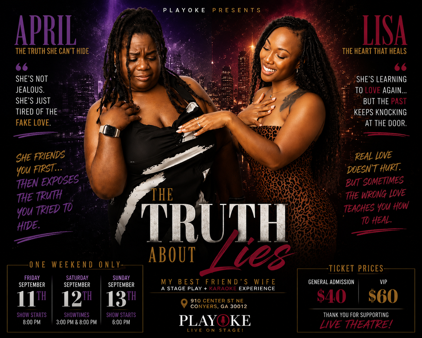 April & Lisa — The Truth About Lies promotional poster