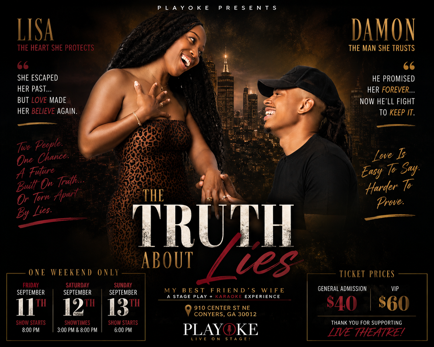 Lisa & Damon — The Truth About Lies promotional poster