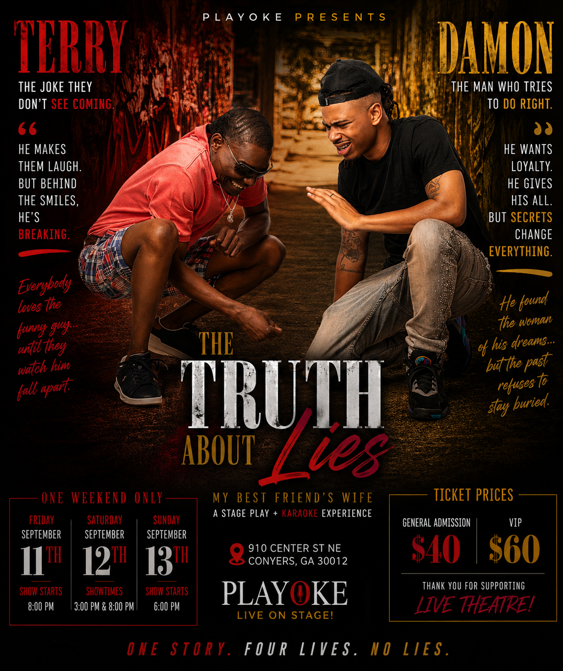 Terry & Damon — The Truth About Lies promotional poster